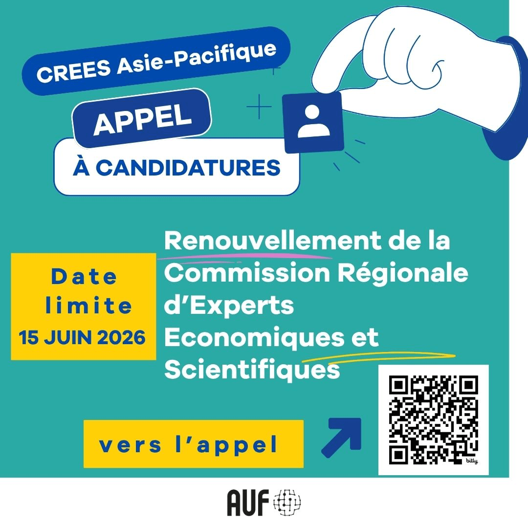 🎓📢 Appel à candidatures | Commission régionale d'experts économiques et scientifiques (CREES) – Asie-Pacifique