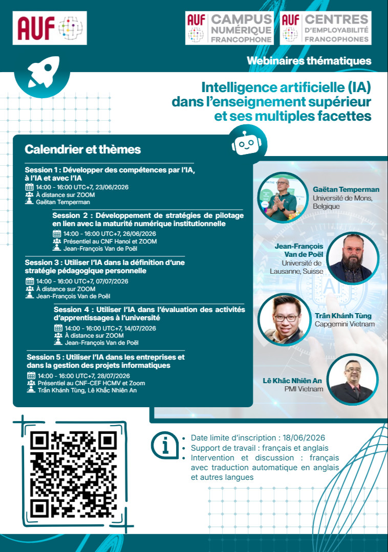 🤖🎓 Série de webinaires : IA et enseignement supérieur, de l'outil à la transformation